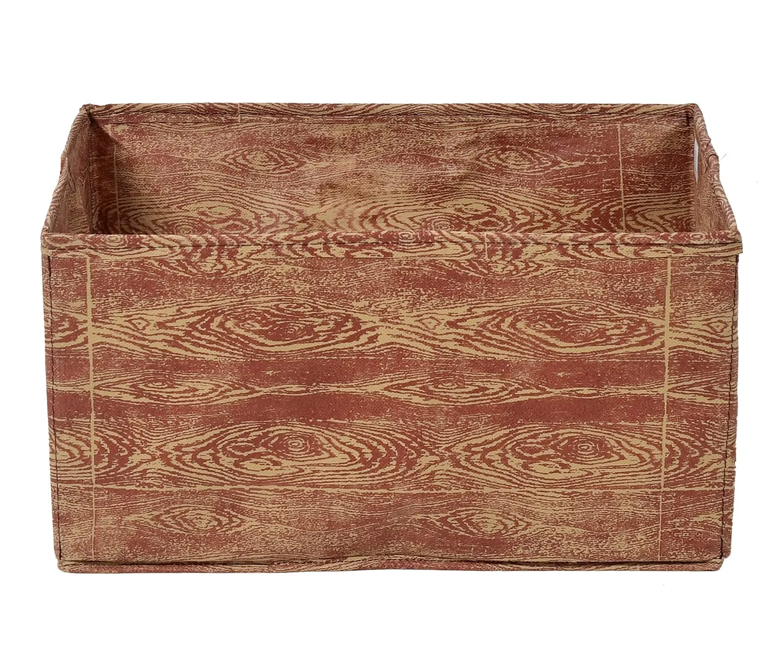 Heart Home Wooden Design Multipurposes Rectangular Flodable Storage Box, Drawer Storage and Cloth Organizer (Maroon Brown)-44HH0588