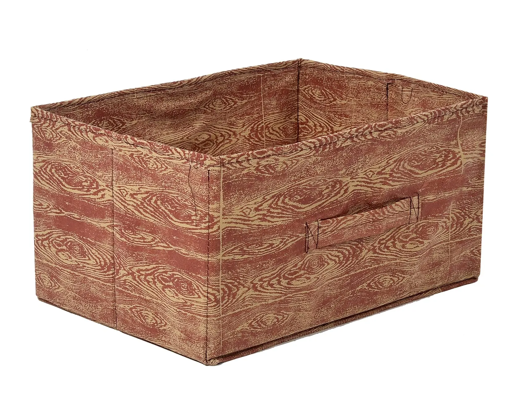 Heart Home Wooden Design Multipurposes Rectangular Flodable Storage Box, Drawer Storage and Cloth Organizer (Maroon Brown)-44HH0588