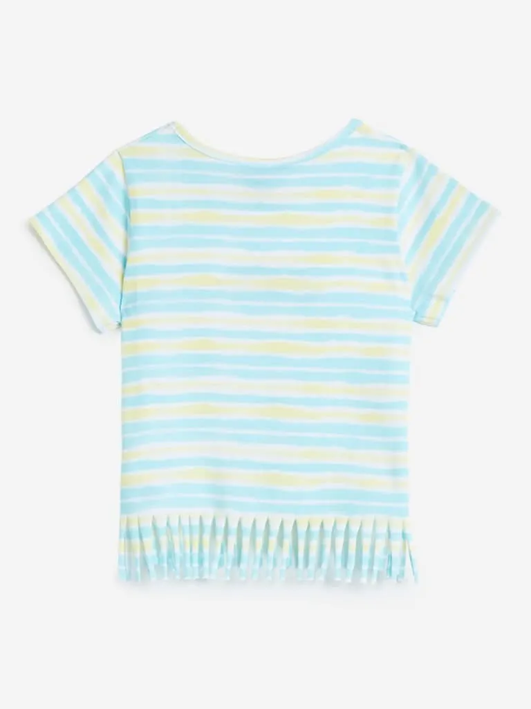 HOP Kids Aqua Striped Frida Top