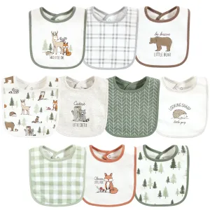 Hudson Baby Cotton Bibs, Forest Animals