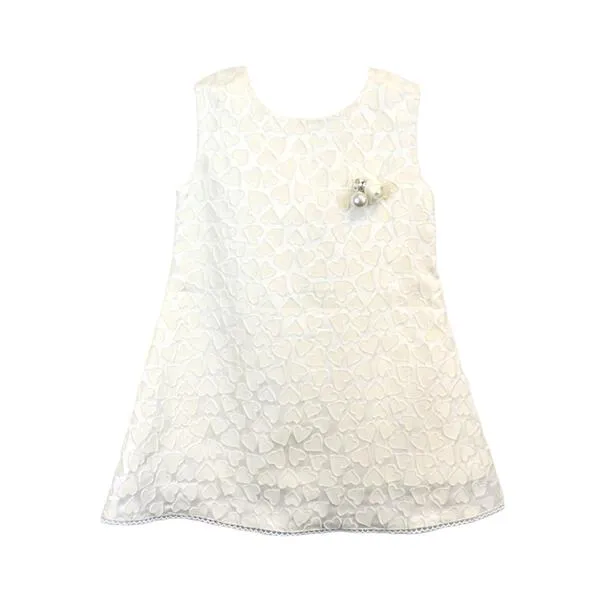 Ivory Heart Brocade Dress w/ Brooch