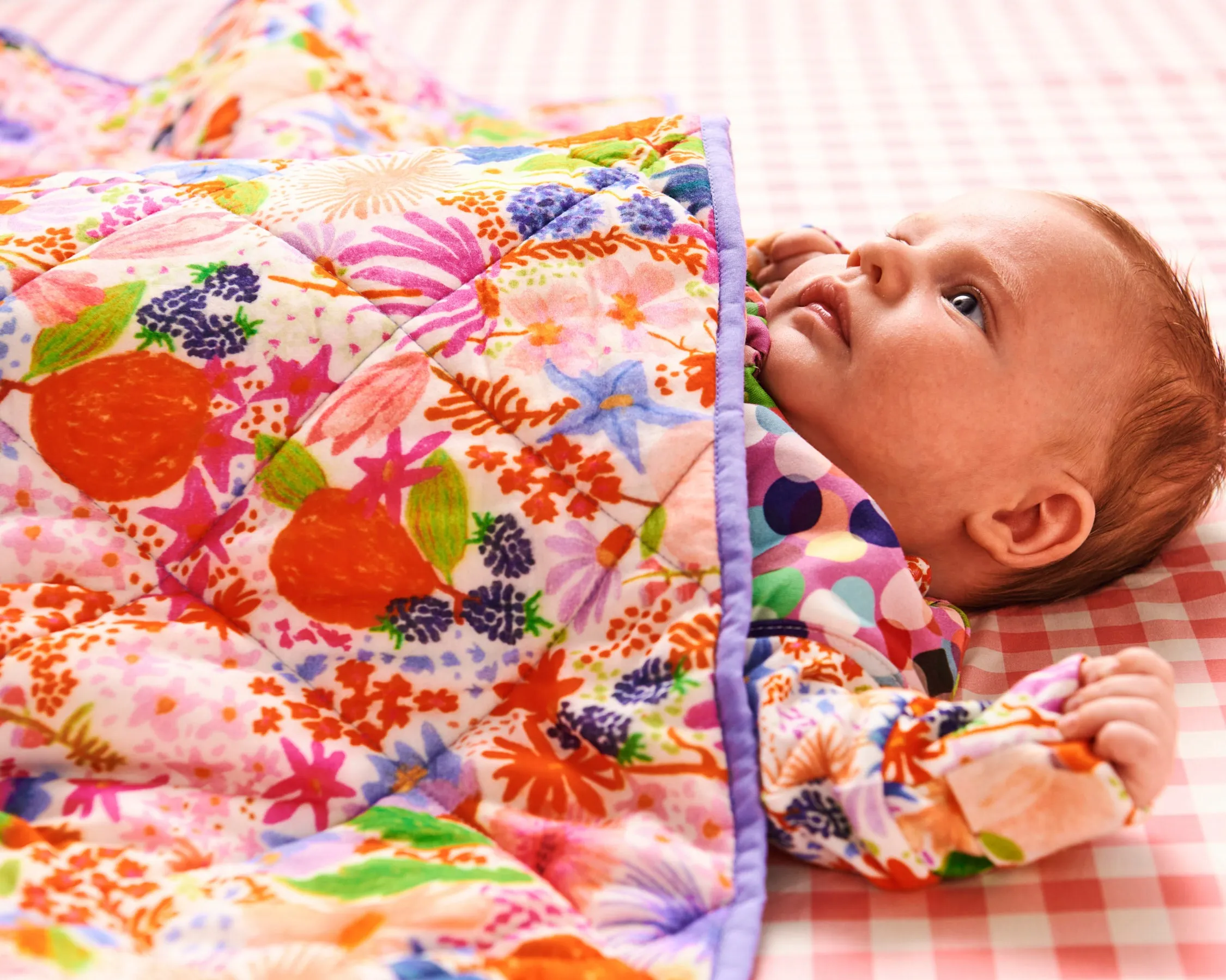 Kip & Co Meandering Meadow Organic Cotton Quilted Cot Bedspread