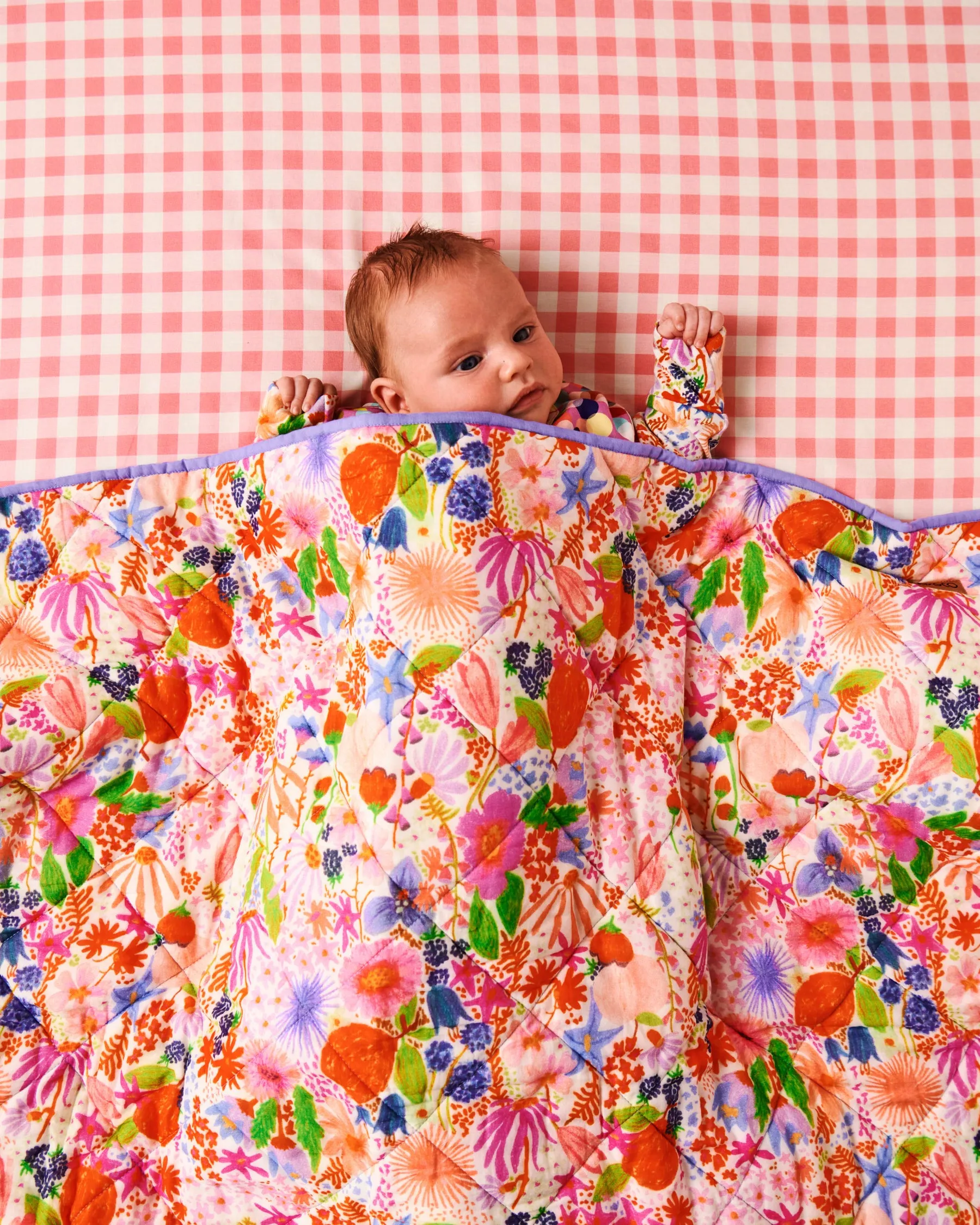 Kip & Co Meandering Meadow Organic Cotton Quilted Cot Bedspread