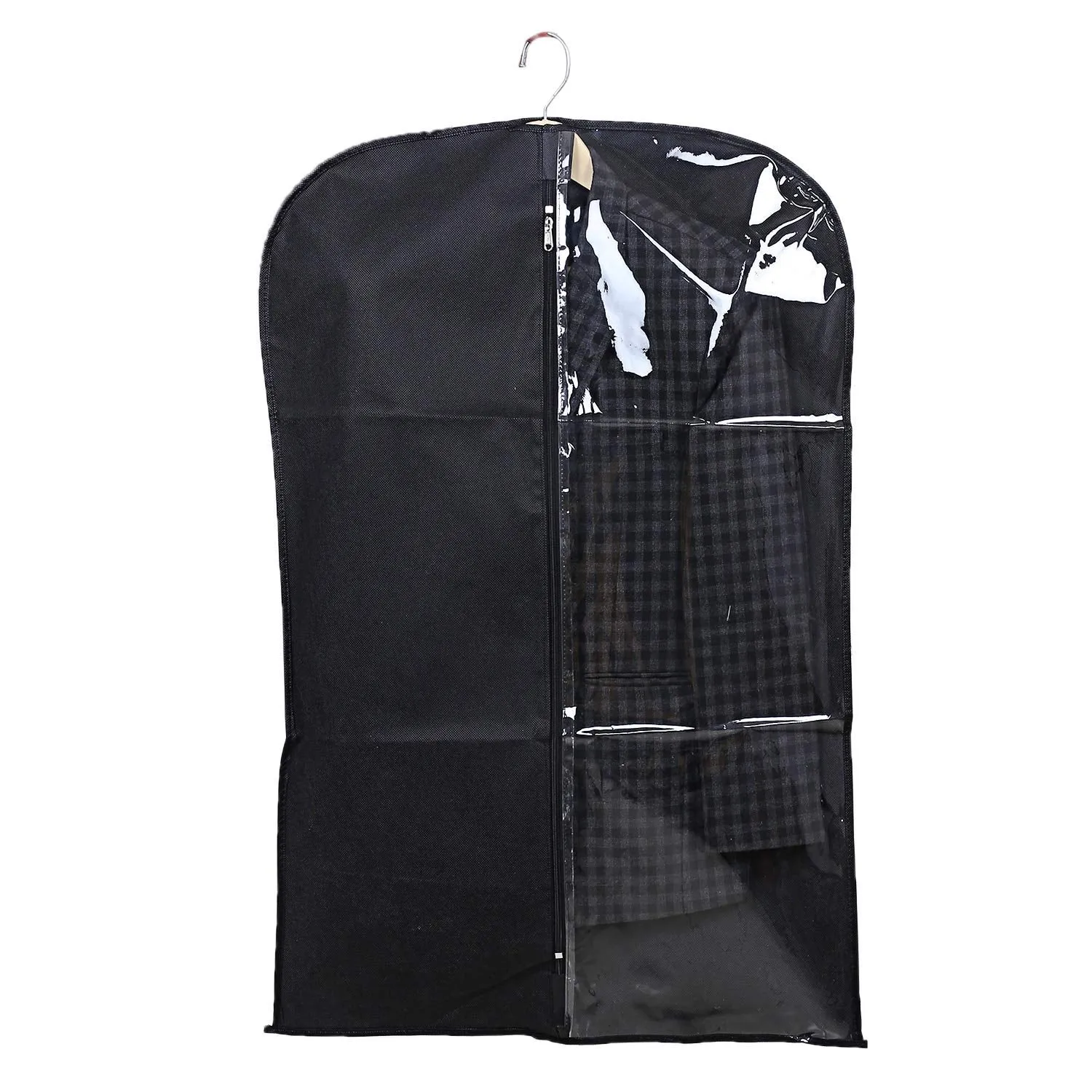 Kuber Industries 6 Pieces Half Transparent Non Woven Men's Coat Blazer Suit Cover (Black & Maroon & Royal Blue) -CTKTC041567