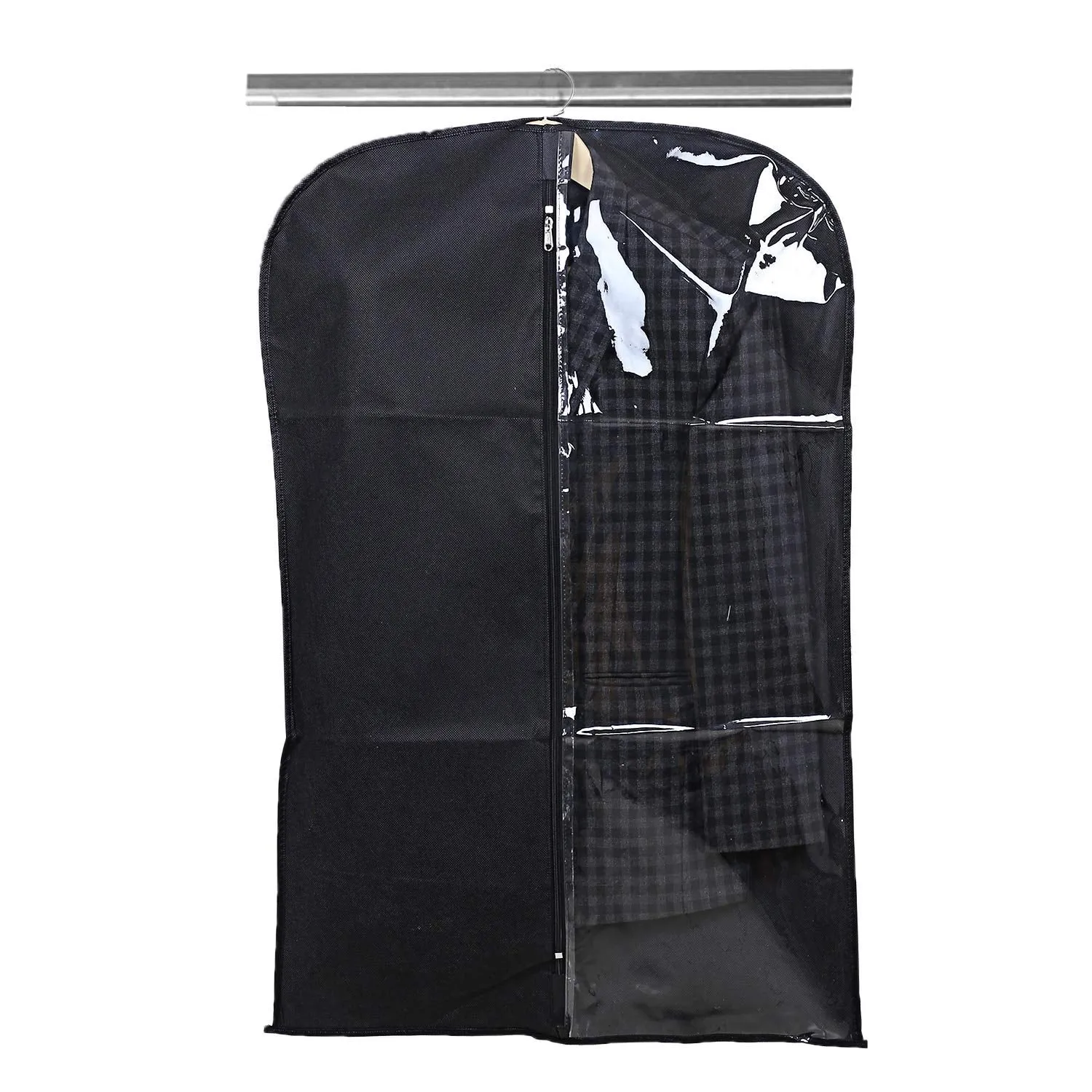 Kuber Industries 6 Pieces Half Transparent Non Woven Men's Coat Blazer Suit Cover (Black & Maroon & Royal Blue) -CTKTC041567