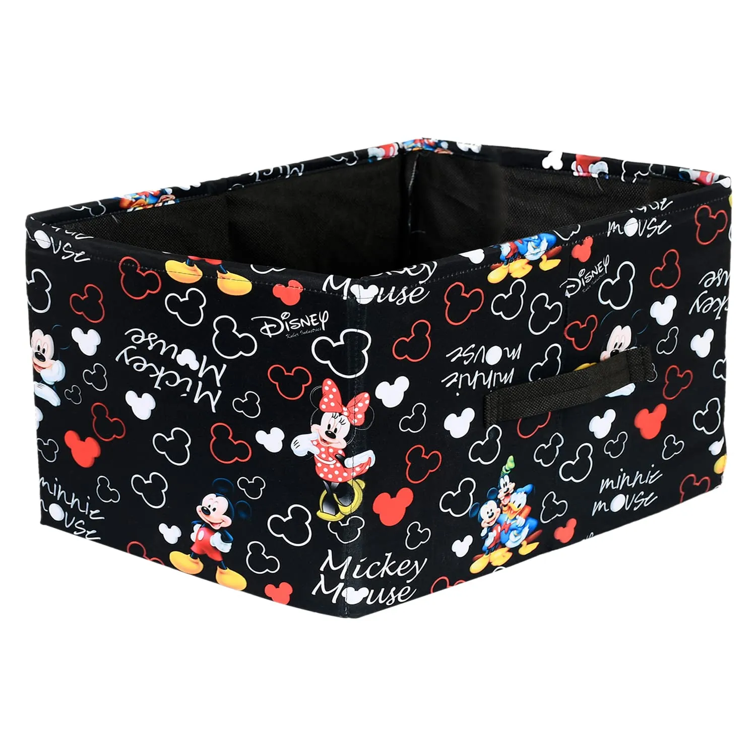 Kuber Industries Non-Woven Mickey Mouse Print Flodable Drawer Storage/Storage Box For Home Decor, Pack of 2 (Black) 54KM4221