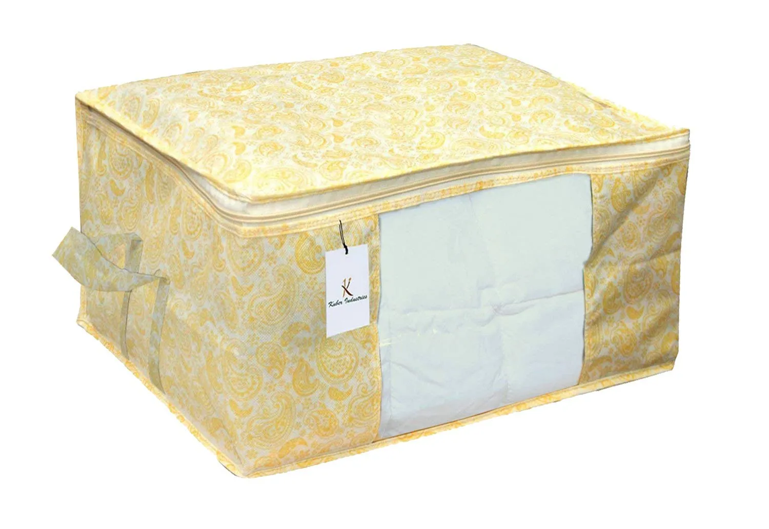 Kuber Industries Underbed Storage Bag,Storage Organiser,Blanket Cover Set of 6 Pc - Gold, Extra Large Size,CTKNEW233