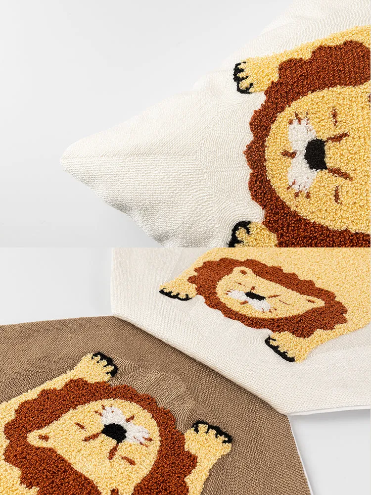 Lion patterned pillow