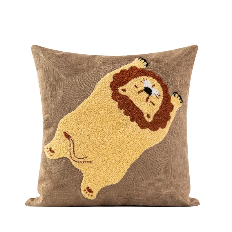 Lion patterned pillow