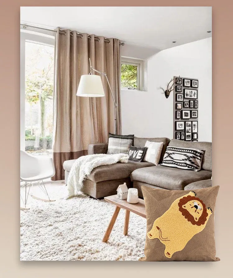 Lion patterned pillow