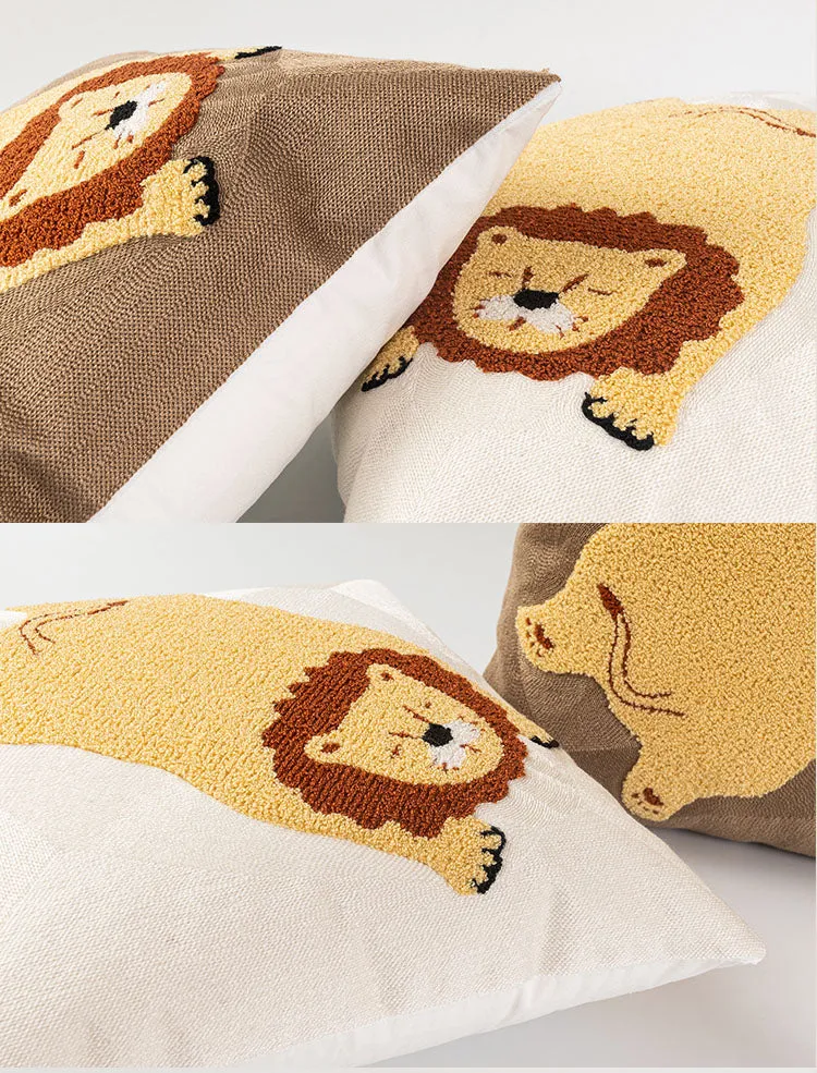 Lion patterned pillow