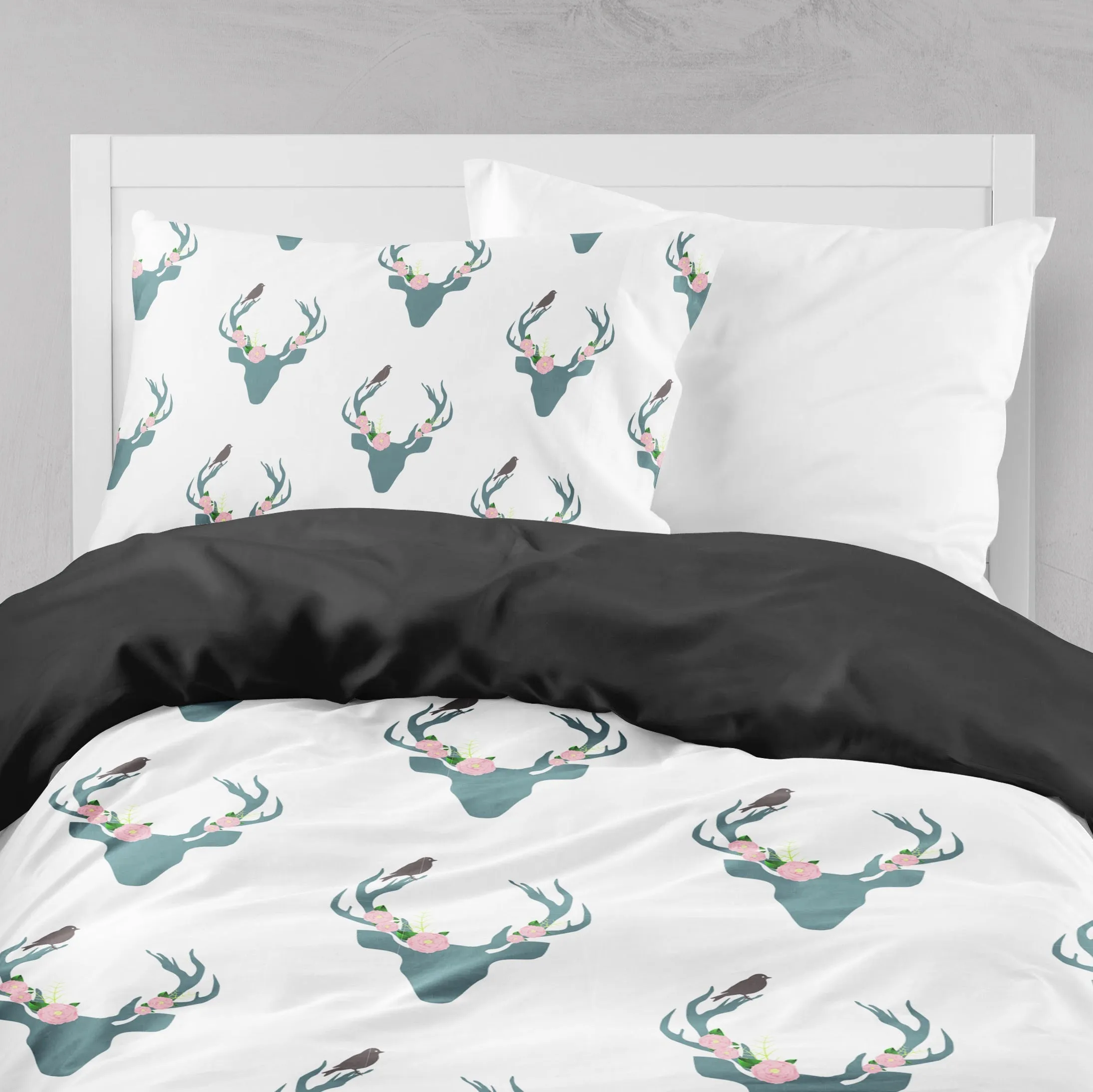Little Birdy Pink Rose and Deer Crib and Toddler Bedding Collection