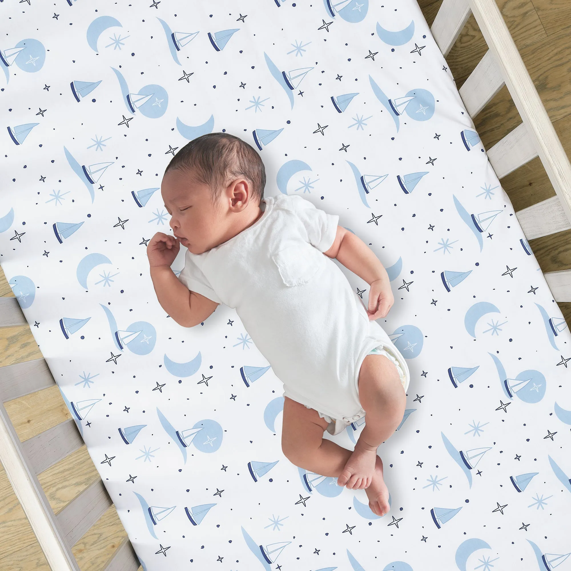 Little Skipper Cotton Fitted Crib Sheet