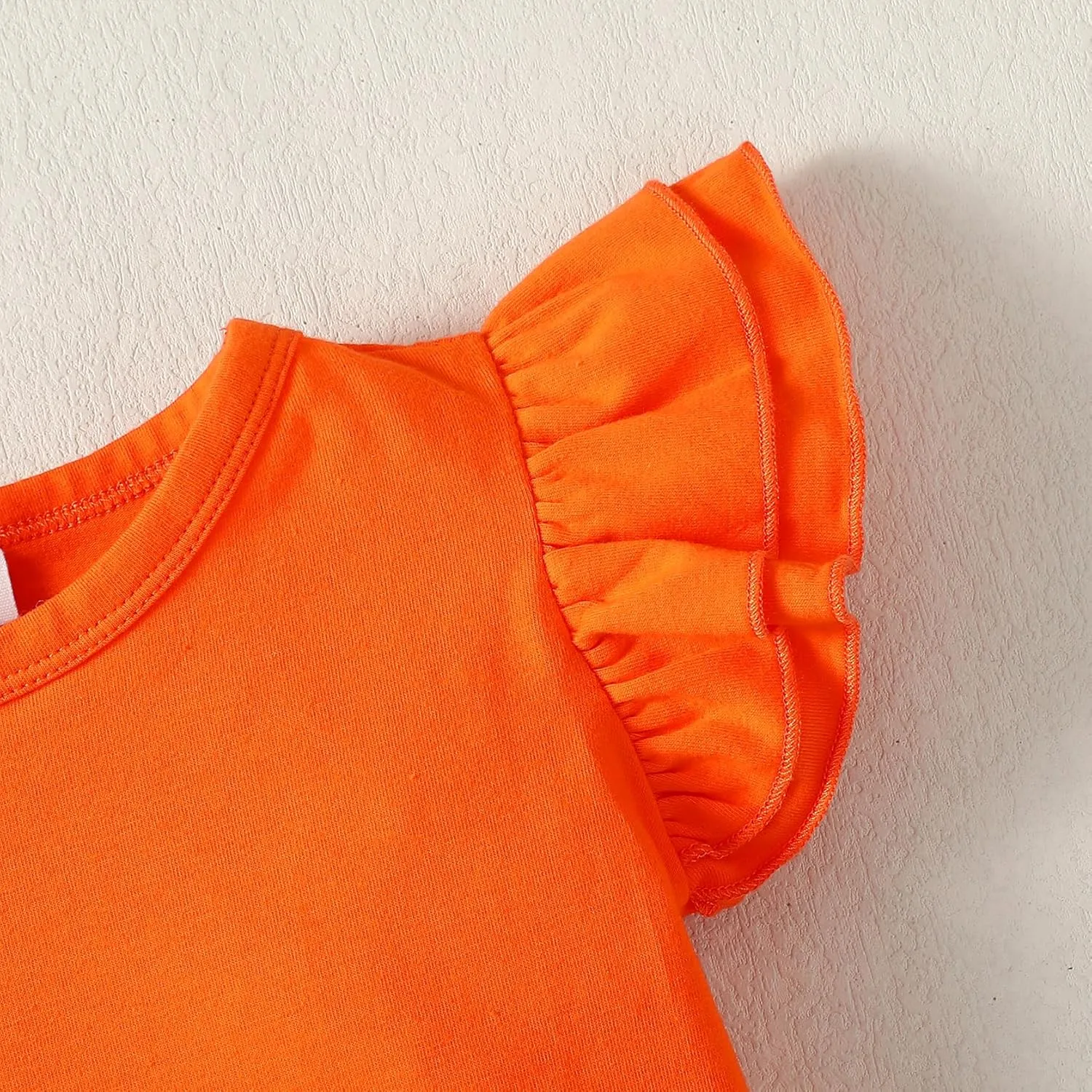 LYSMuch 2-5T Toddler Girls Ruffle Sleeve T Shirt Puff Short Sleeve Basic Tank Top Blouse Plain Solid Kids Casual Clothes