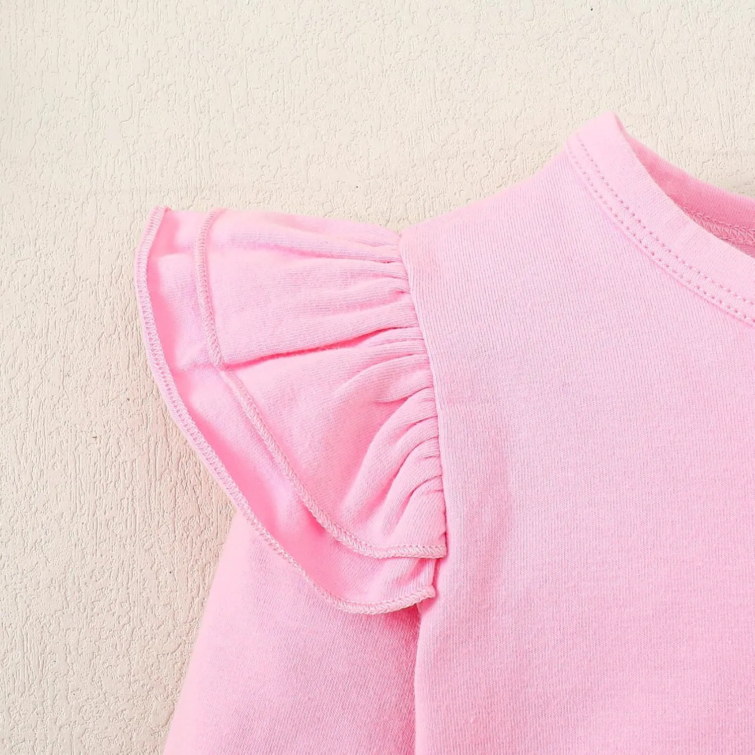 Magic Park 12M-7Y Baby Girl Blouse Toddler Ruffle T-Shirts Kids Girl Solid Color Tee Casual Tops for Girls