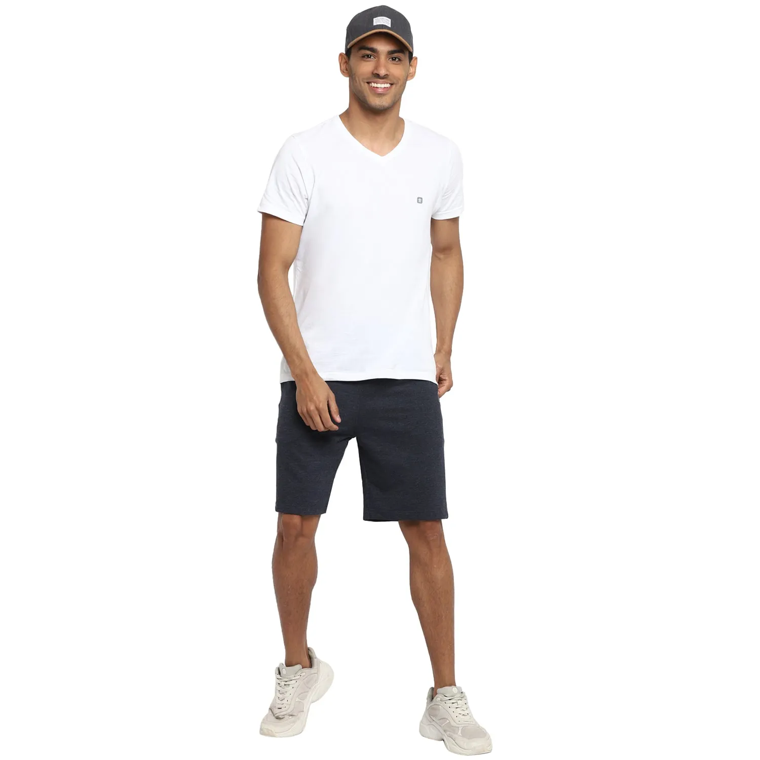 Men Polyester Navy Shorts