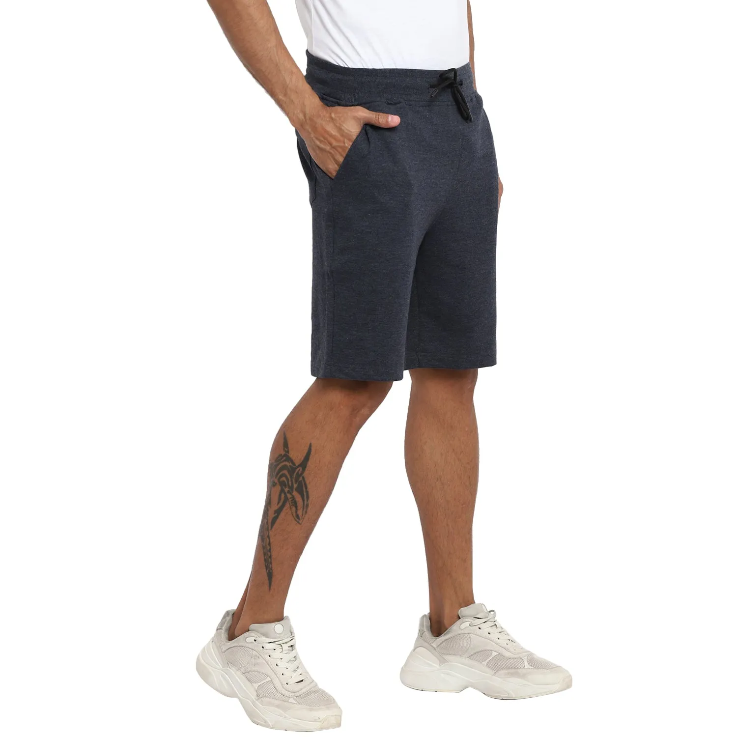 Men Polyester Navy Shorts