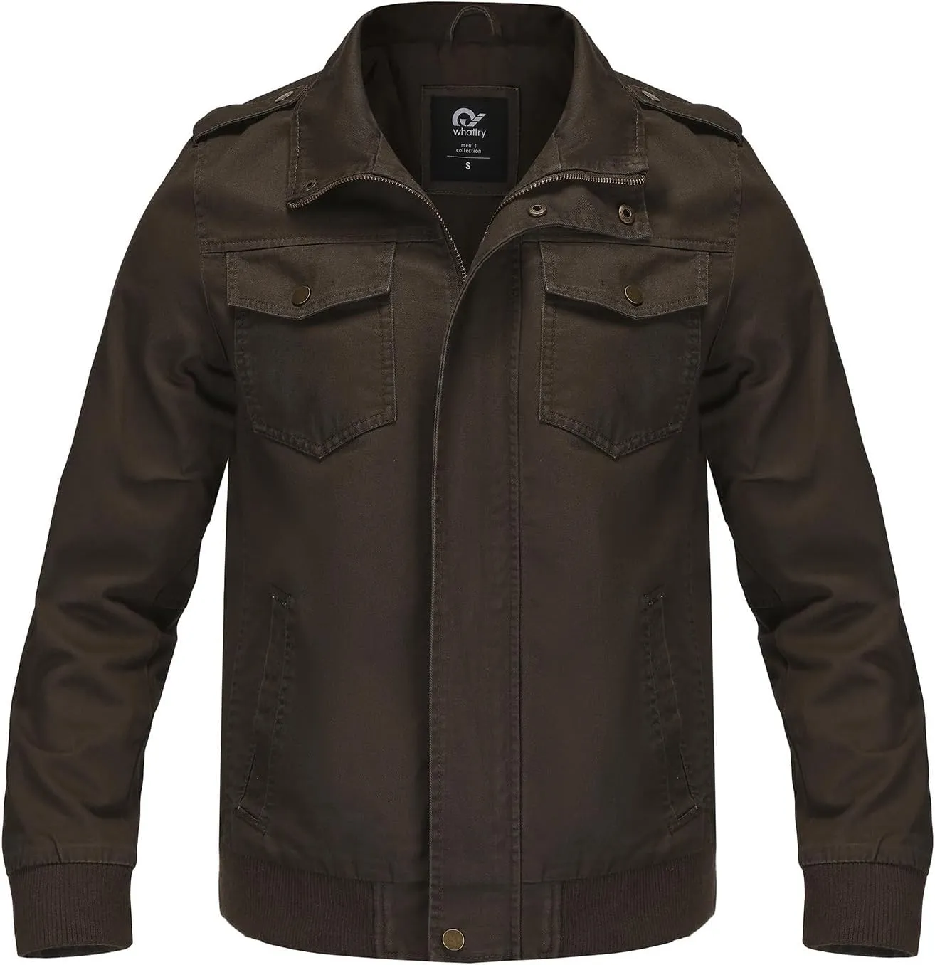 Mens Casual Washed Cotton Military Jacket Warm Canvas Windbreaker
