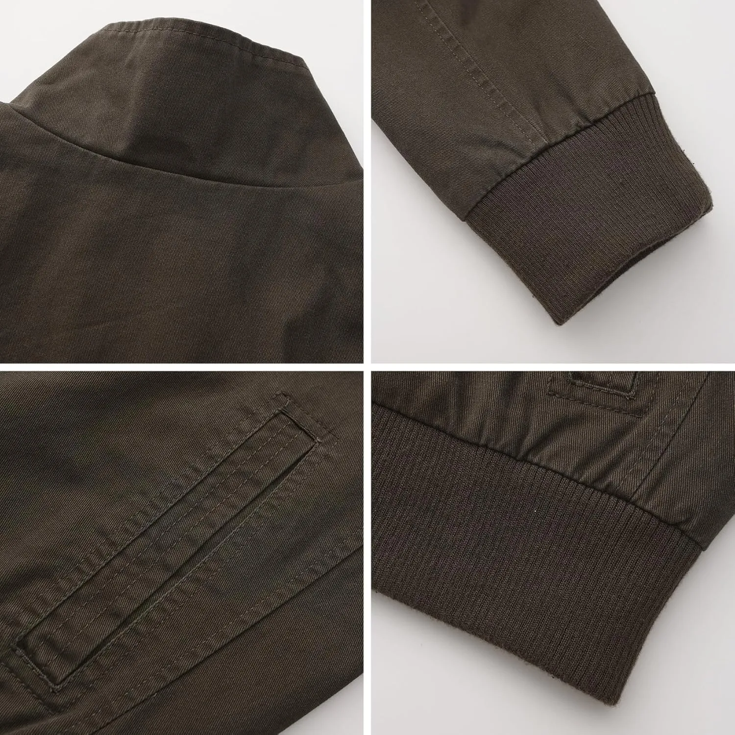 Mens Casual Washed Cotton Military Jacket Warm Canvas Windbreaker