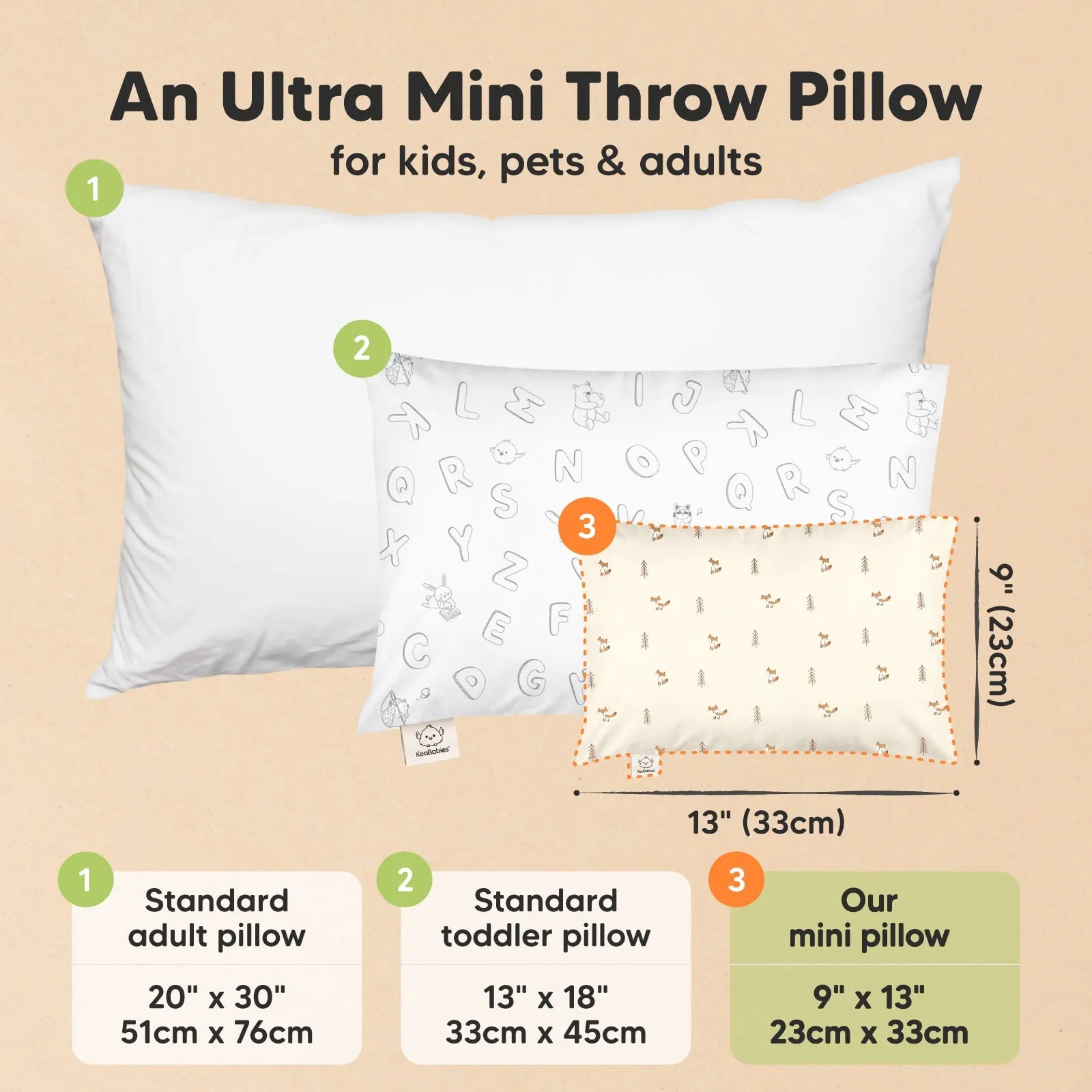 Mini Toddler Pillow With Pillowcase (Fox Tales)