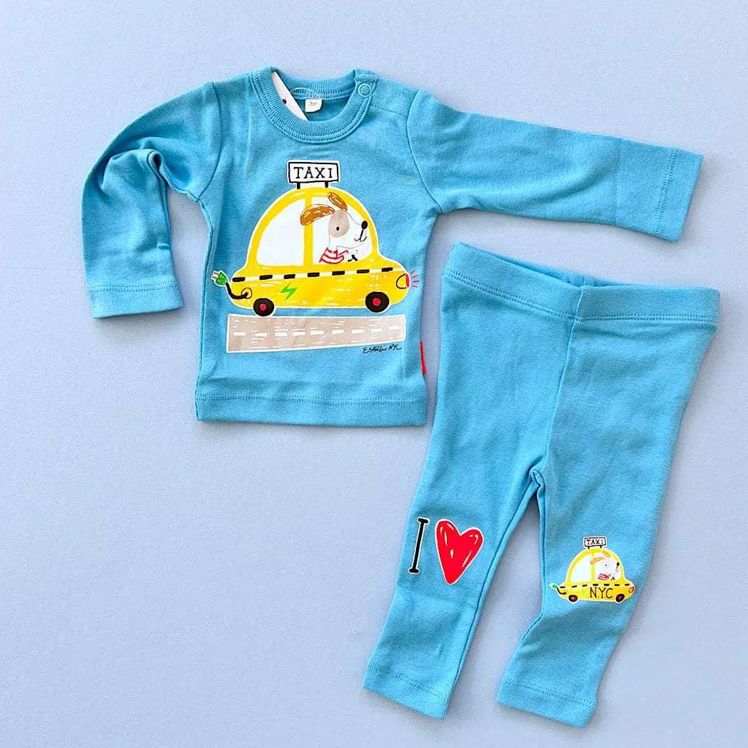 NYC Taxi Baby & Toddler Gift Set – Organic Long Sleeve Tee & Leggings