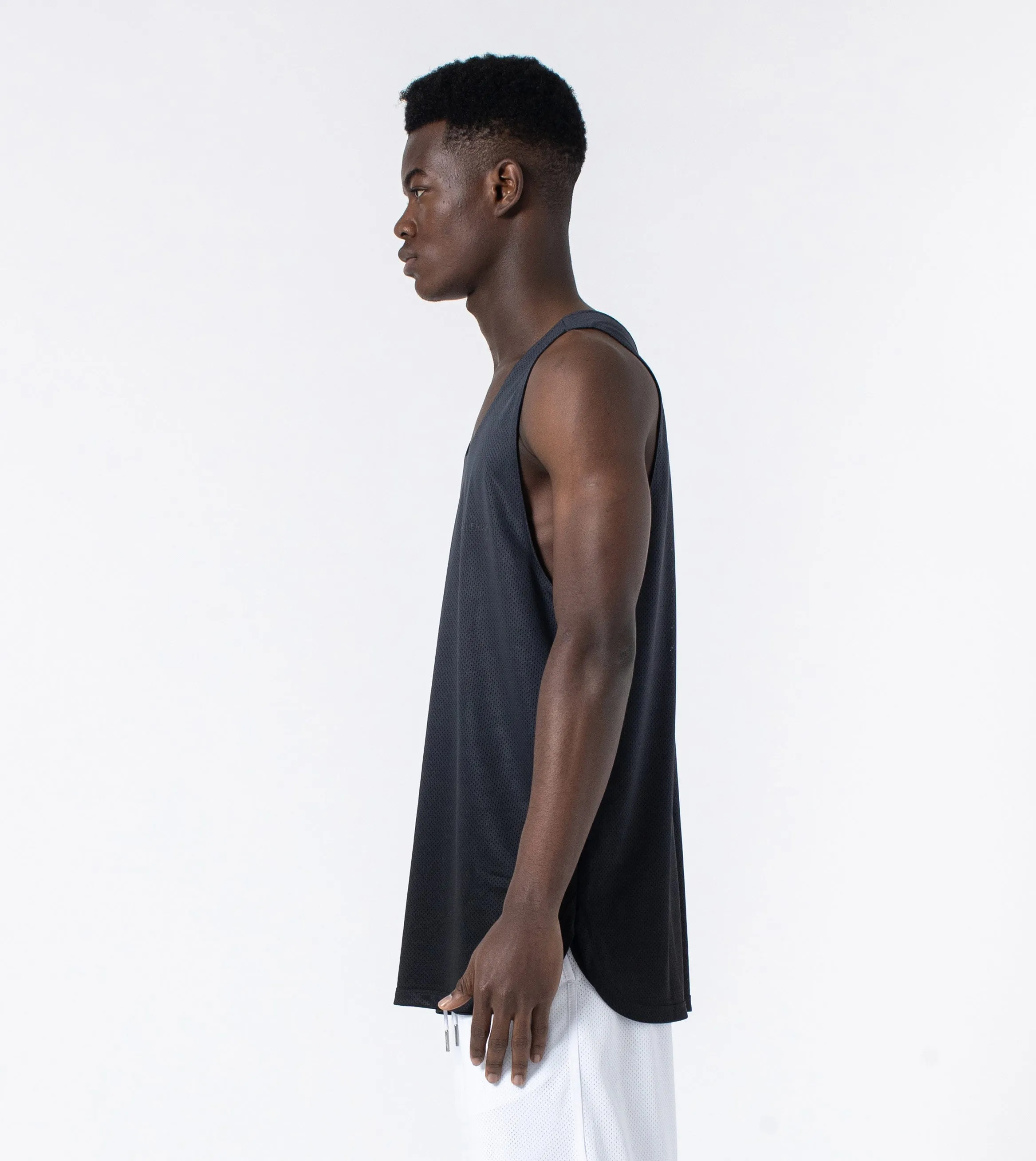 Ombre Mesh Rugger Tank Black/Grey