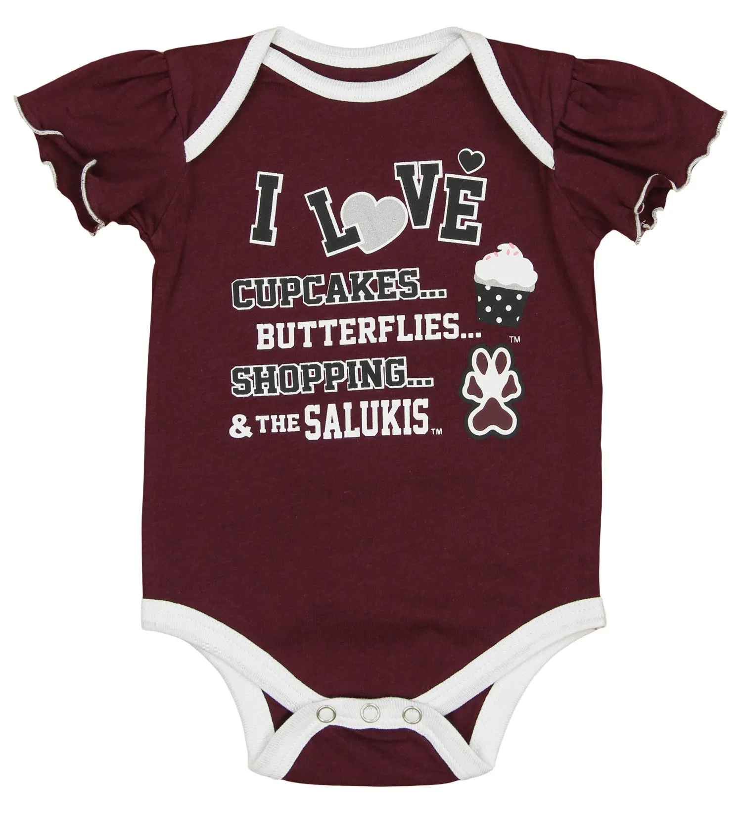 Outerstuff NCAA Infant Girls Southern Illinois Salukis Three Piece Creeper Set