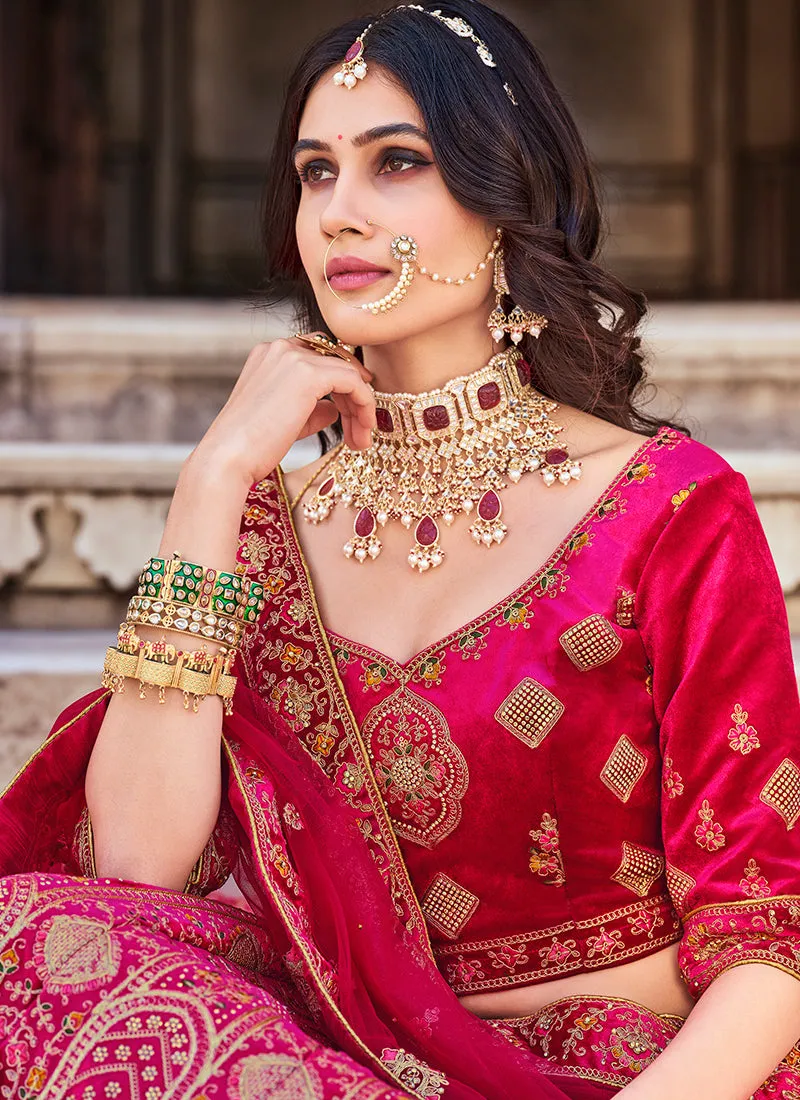 Pink Designer Embroidery Bridal Lehenga Choli