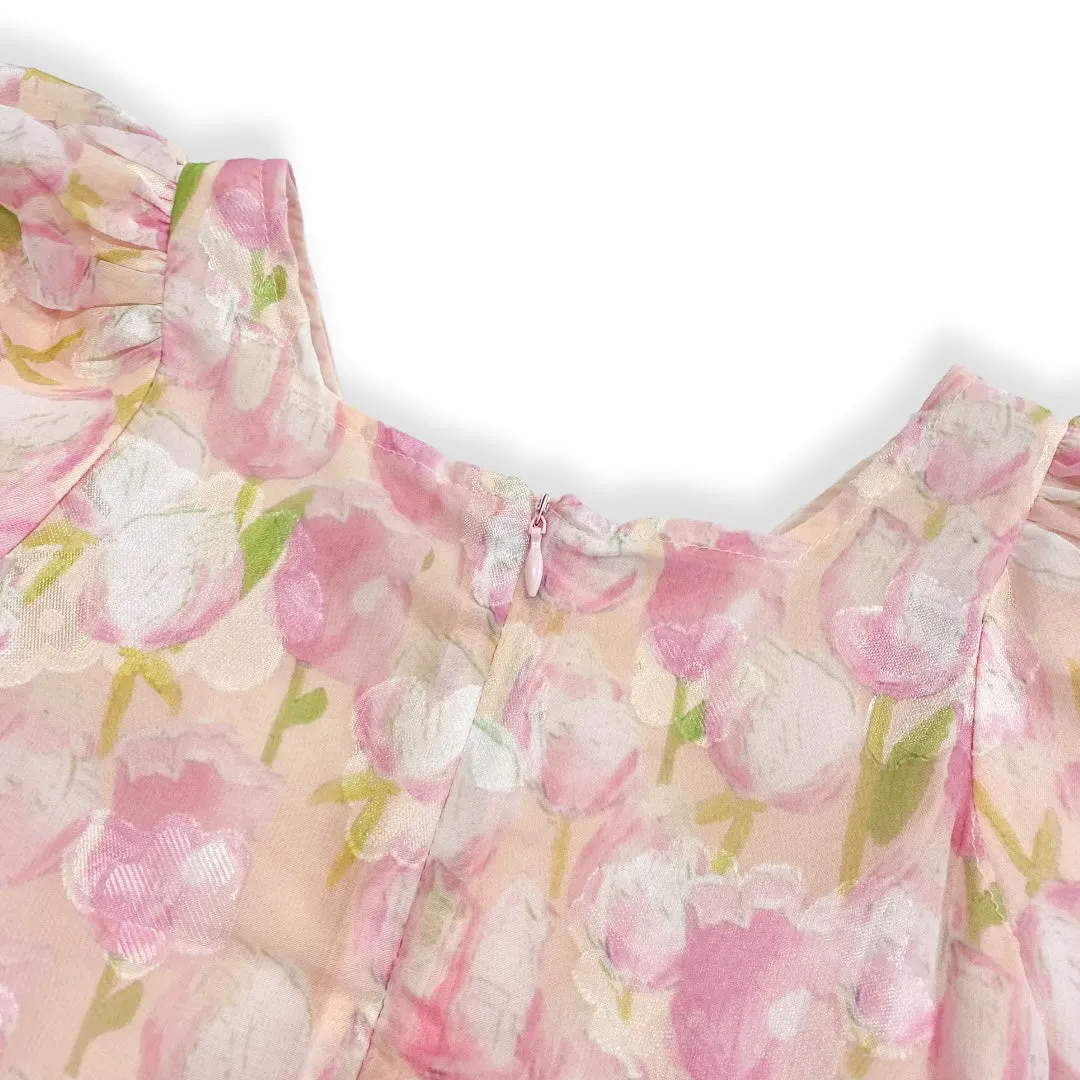 Pink English Floral Dress