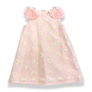 Pink Sequin Daisy Mesh Dress