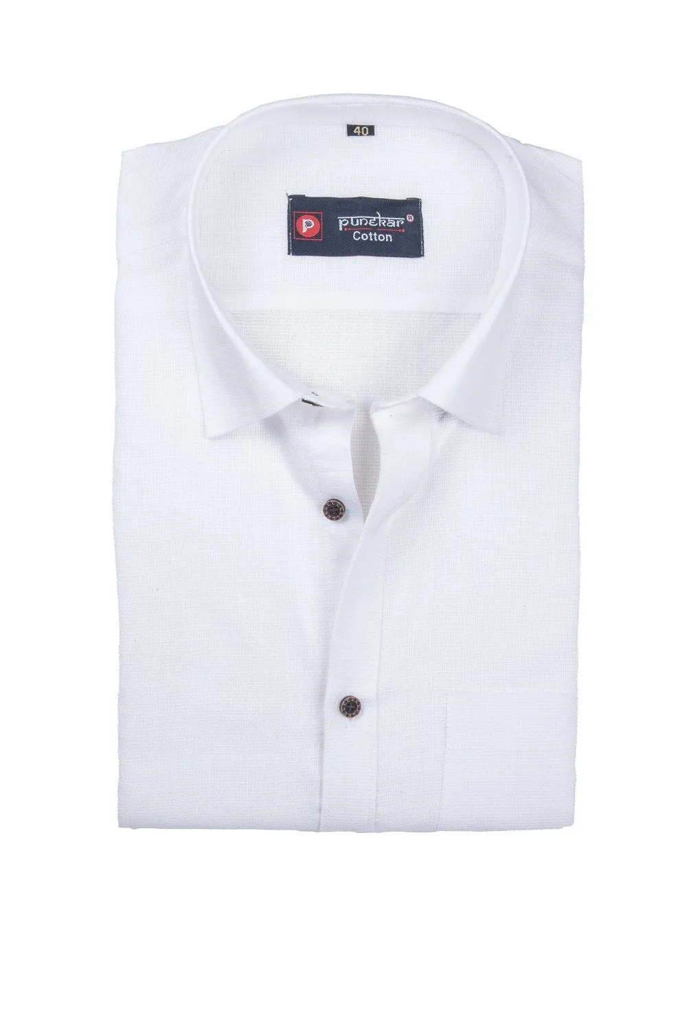 Punekar Cotton White Color Silky Linen Cotton Shirt for Men's.
