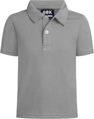 QBK Toddler to Youth Boys' Performance Polo Kids Collared Golf Shirt School Uniform