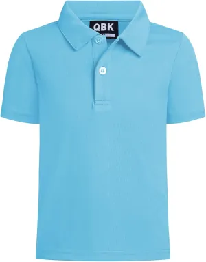 QBK Toddler to Youth Boys' Performance Polo Kids Collared Golf Shirt School Uniform