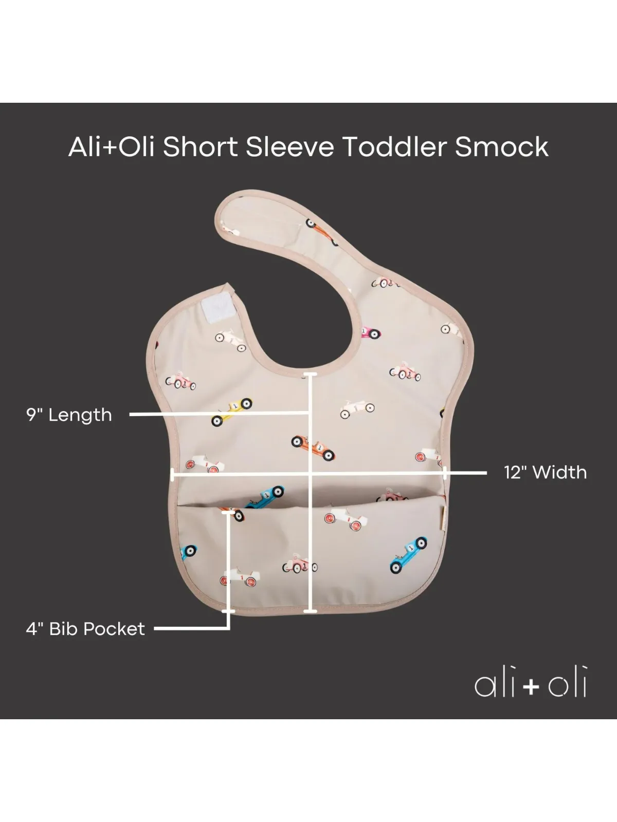 Smock Bib Set, Cars & Midnight