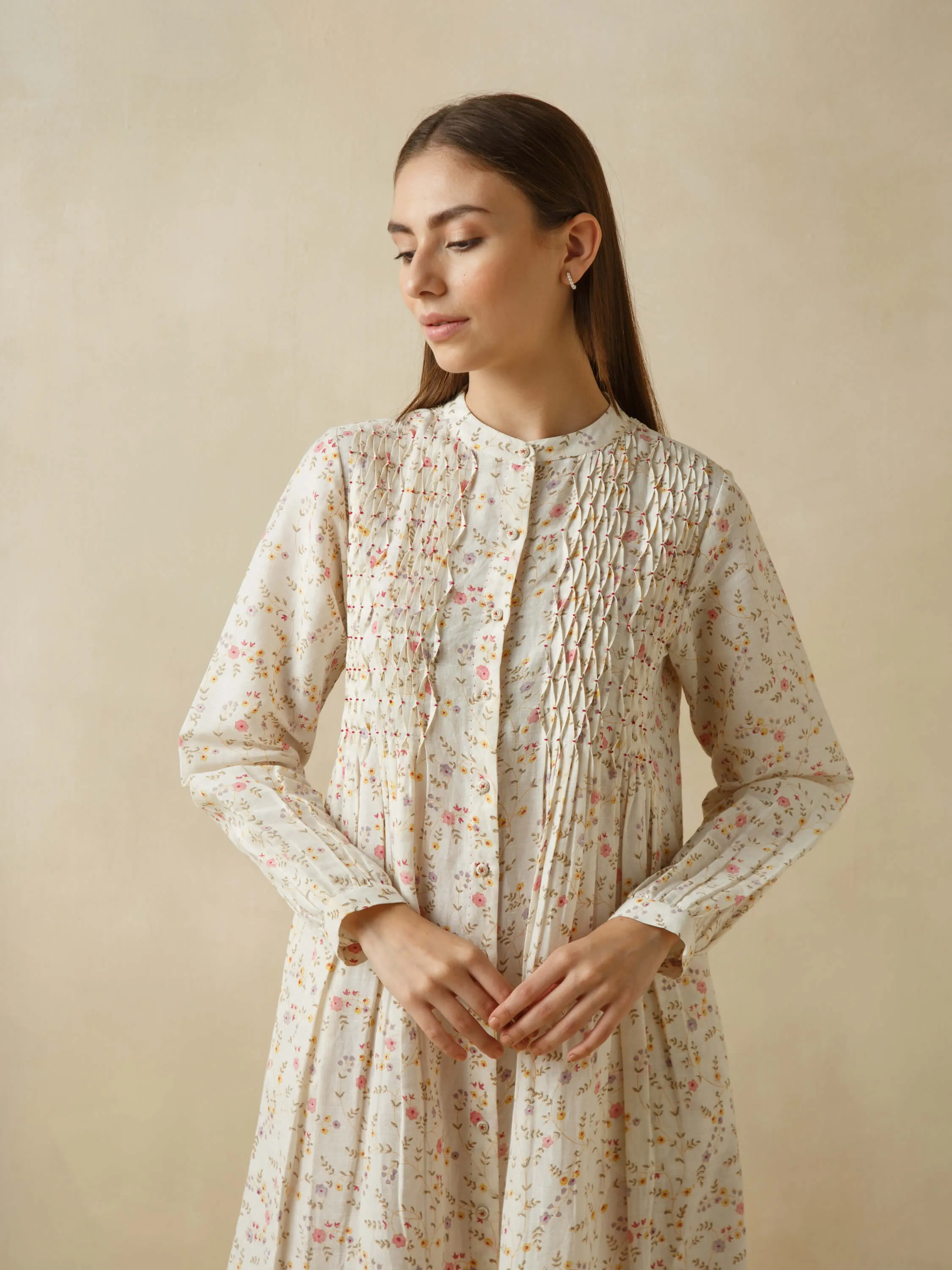 Smock Linen Shirt Dress