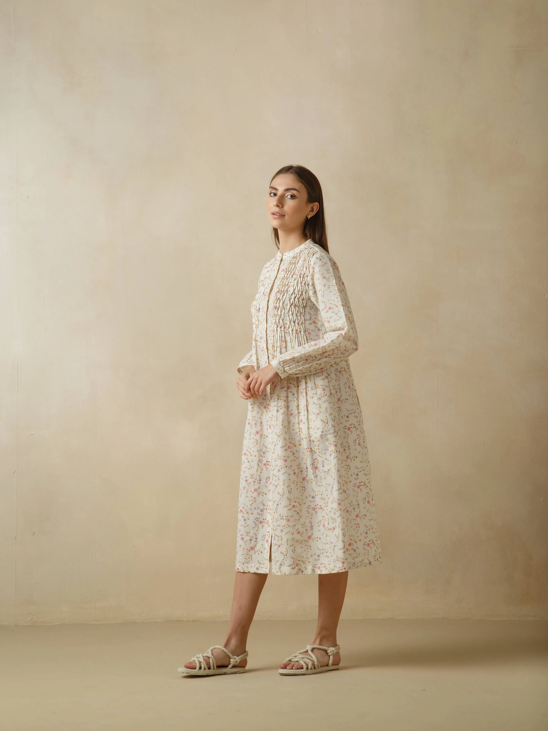 Smock Linen Shirt Dress