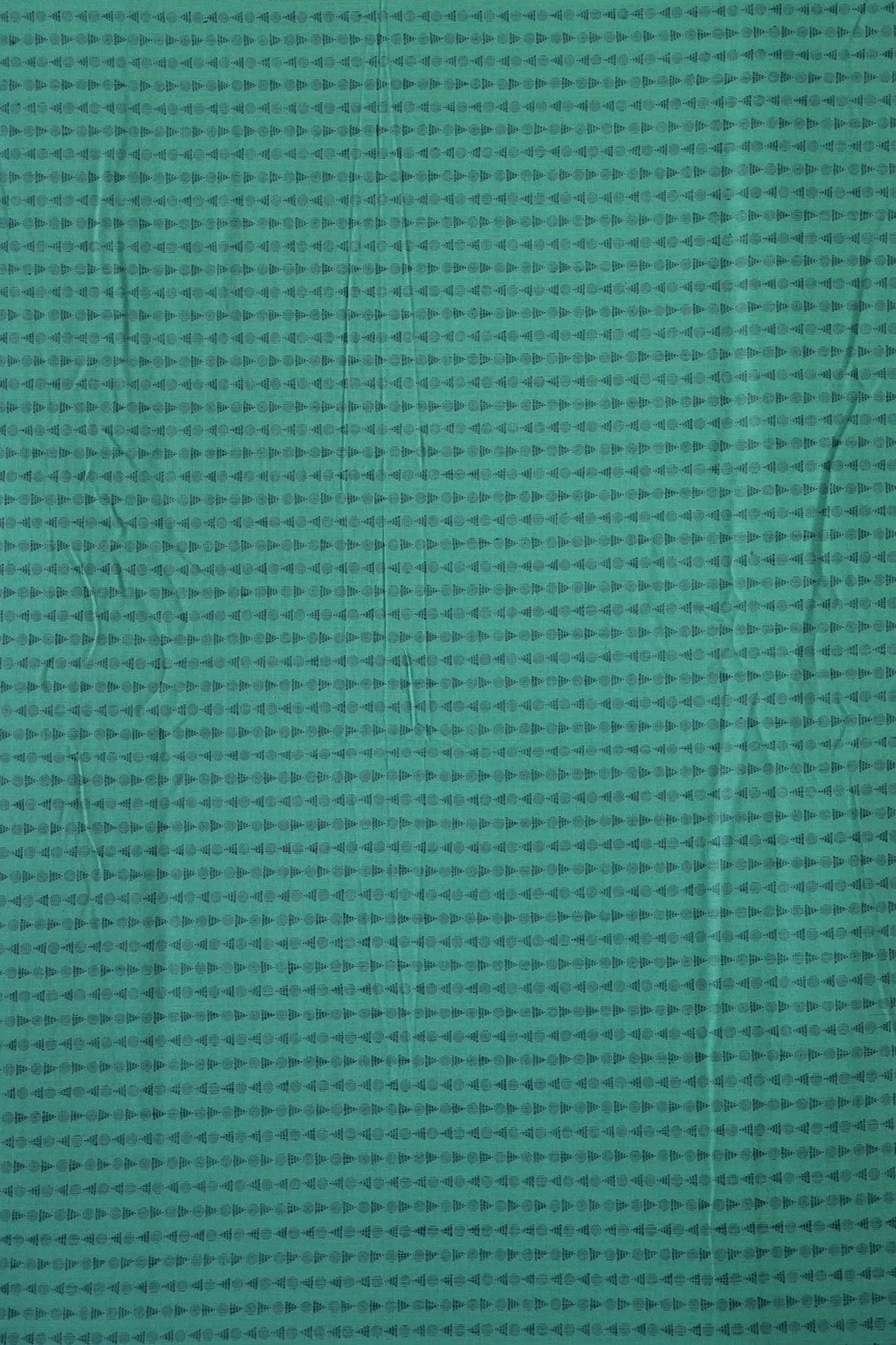 Teal And Blue Geometric Pattern Handwoven Organic Cotton Fabric
