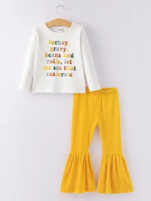 Thanksgiving Letter Print Girls Set