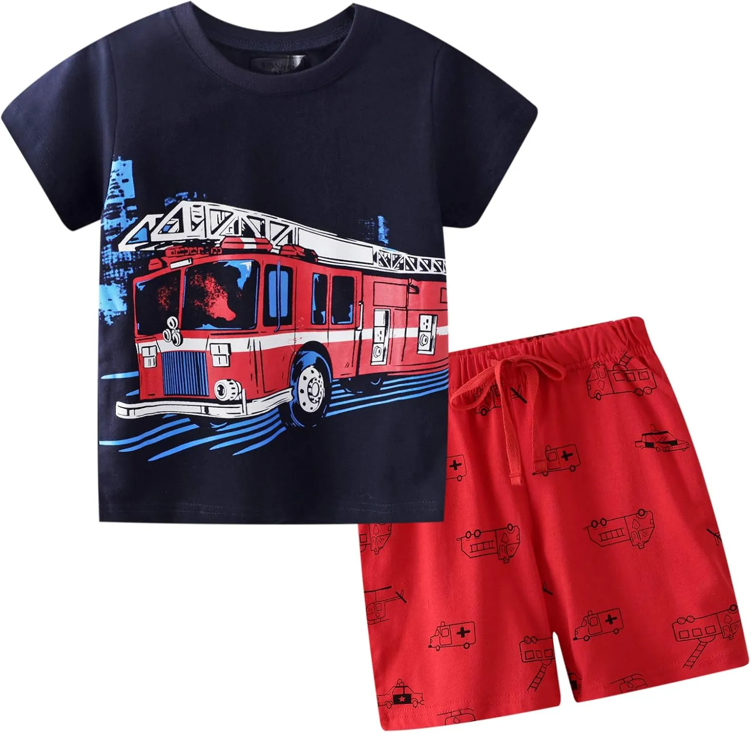 Toddler Boy Clothes Kids Summer Cotton Outfits Shirt Short Sets Size 2-7