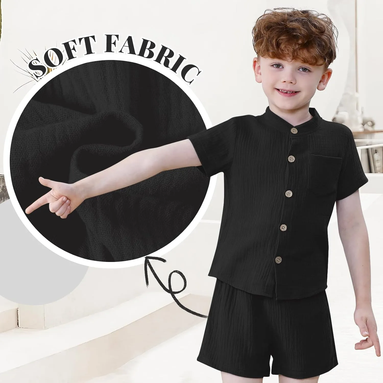 Toddler Boy Clothes Summer Baby Boy Clothes Outfits Short Sleeve Button-Down T-Shirt Tops   Shorts Set with Pockets