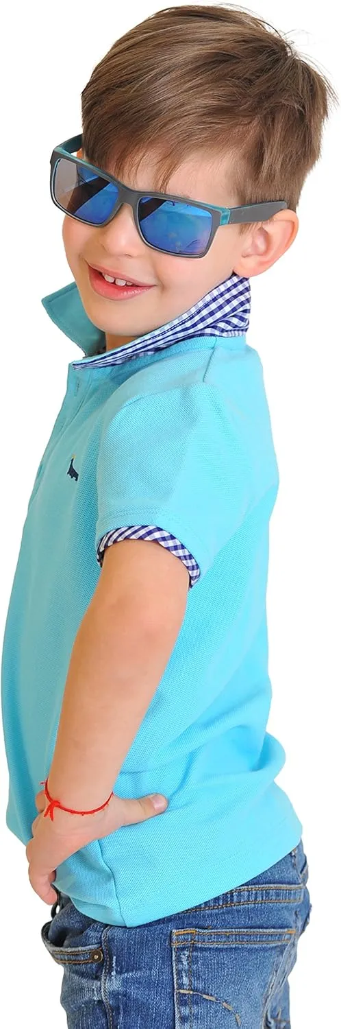 Toddler Boys' Blue Polo Shirt - 100% Pima Cotton - Short Sleeve Tennis Shirt