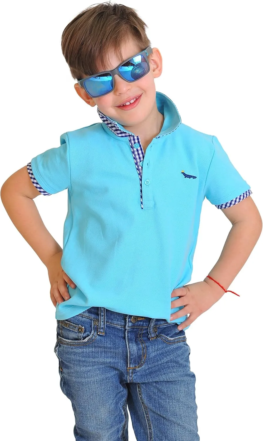 Toddler Boys' Blue Polo Shirt - 100% Pima Cotton - Short Sleeve Tennis Shirt