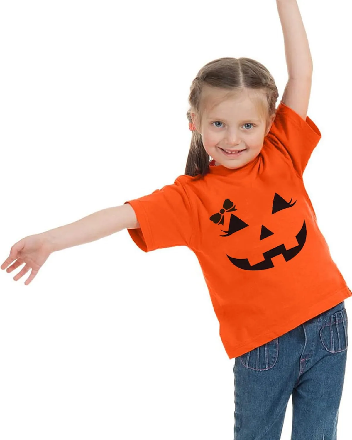 Toddler Boys Girls Halloween T-Shirt Kid Pumpkin Short Sleeve Shirts Skeleton Graphic Clothes Tee Tops 2-7T