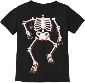 Toddler Boys Girls Halloween T-Shirt Kid Pumpkin Short Sleeve Shirts Skeleton Graphic Clothes Tee Tops 2-7T