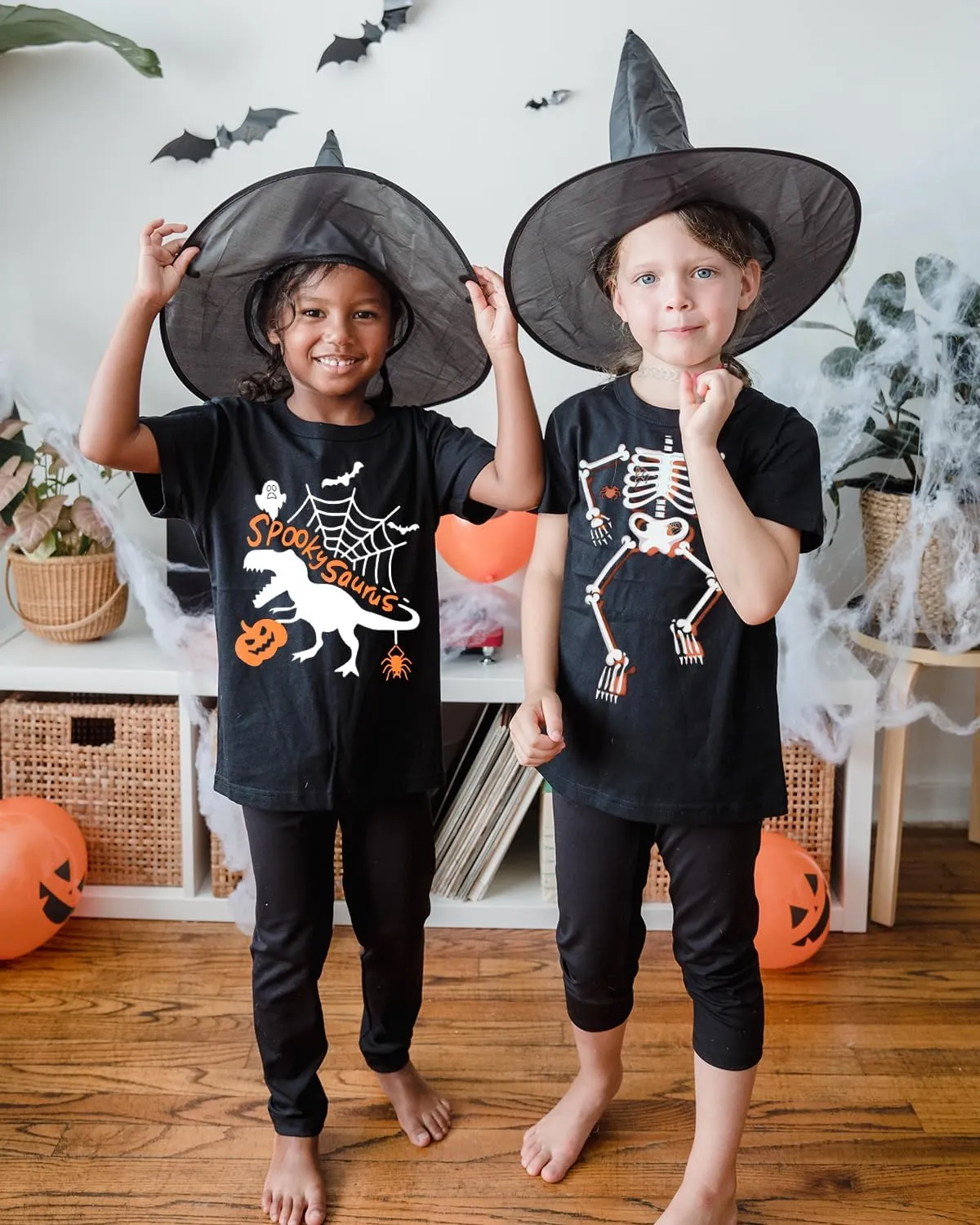 Toddler Boys Girls Halloween T-Shirt Kid Pumpkin Short Sleeve Shirts Skeleton Graphic Clothes Tee Tops 2-7T