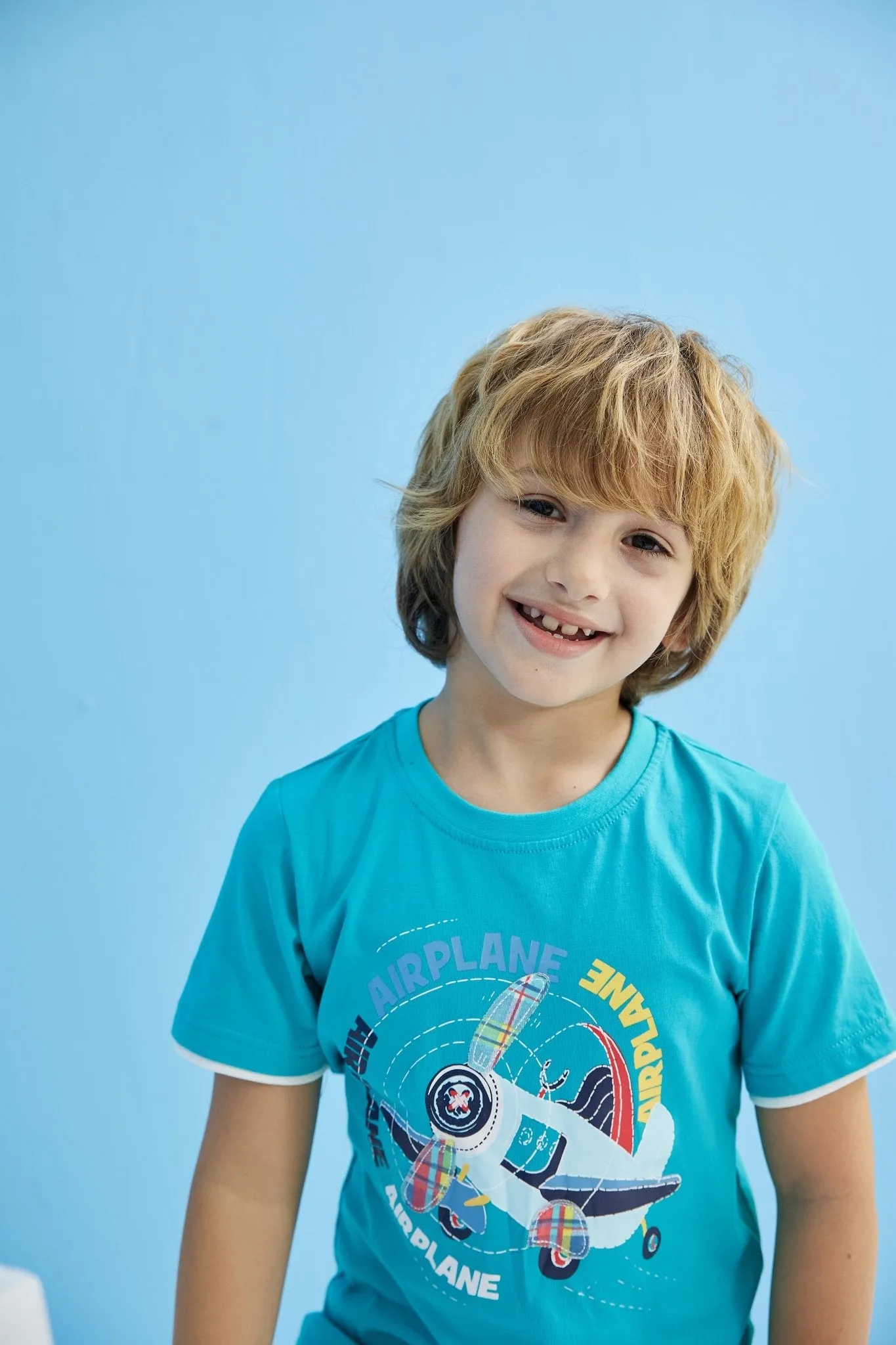 Toddler Boy's Short Sleeve Airplane Pattern Set