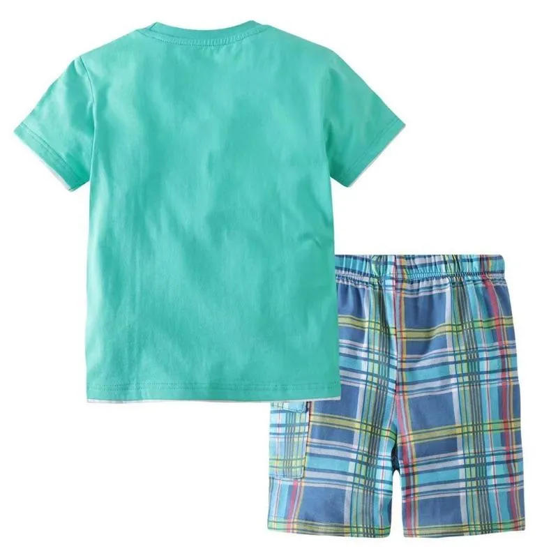 Toddler Boy's Short Sleeve Airplane Pattern Set