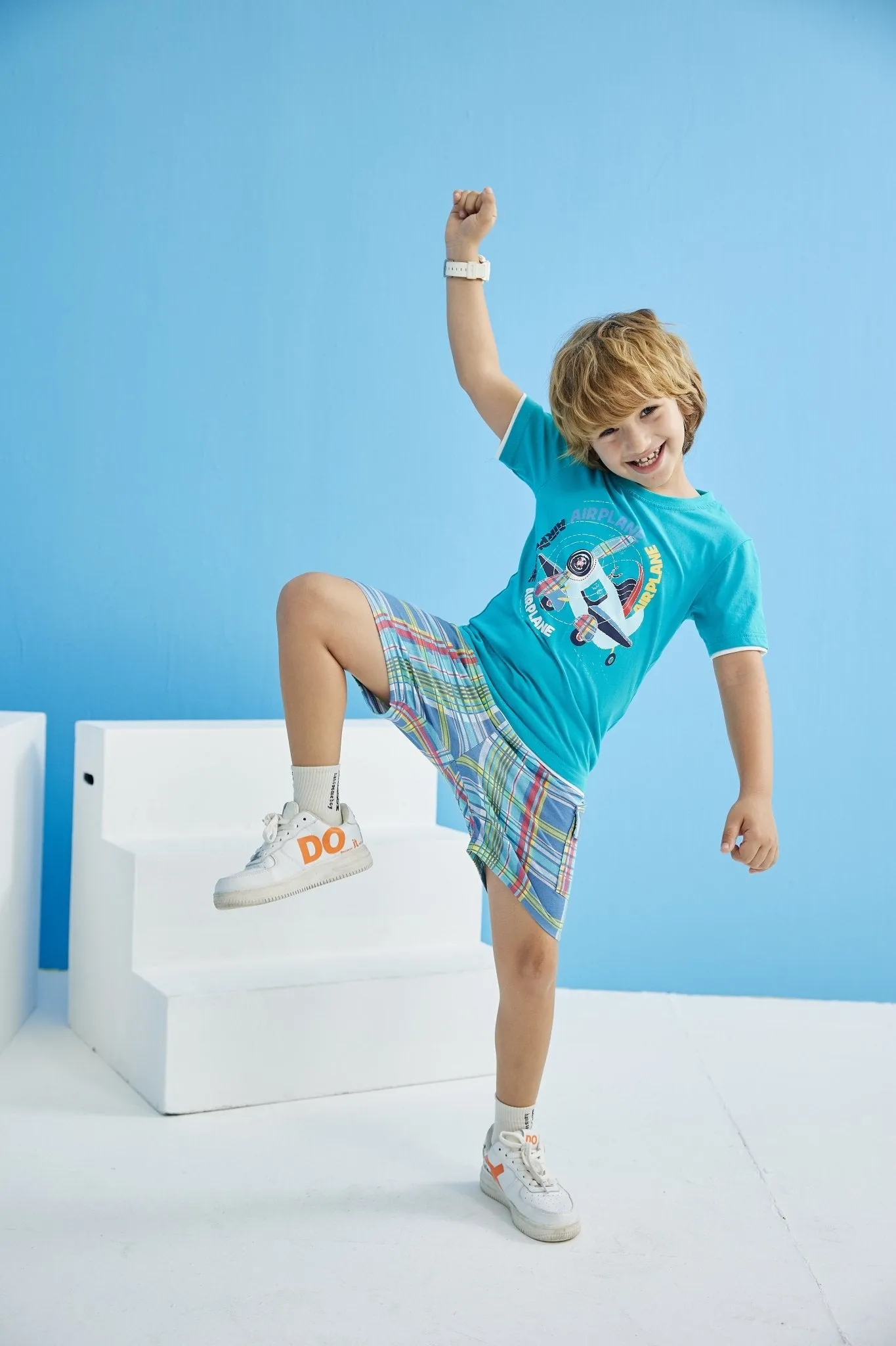 Toddler Boy's Short Sleeve Airplane Pattern Set