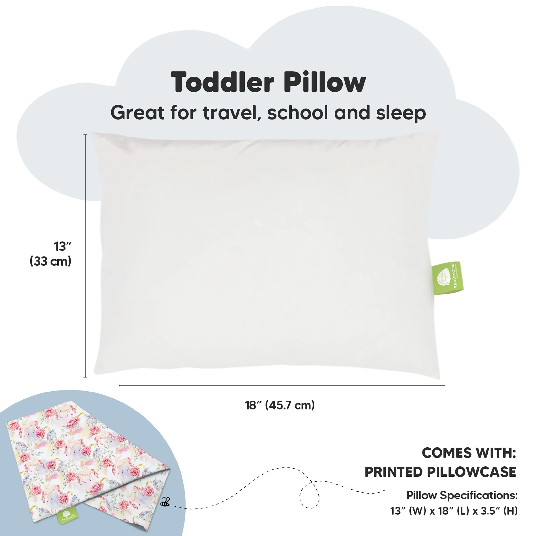 Toddler Pillow with Pillowcase (Fantasy)