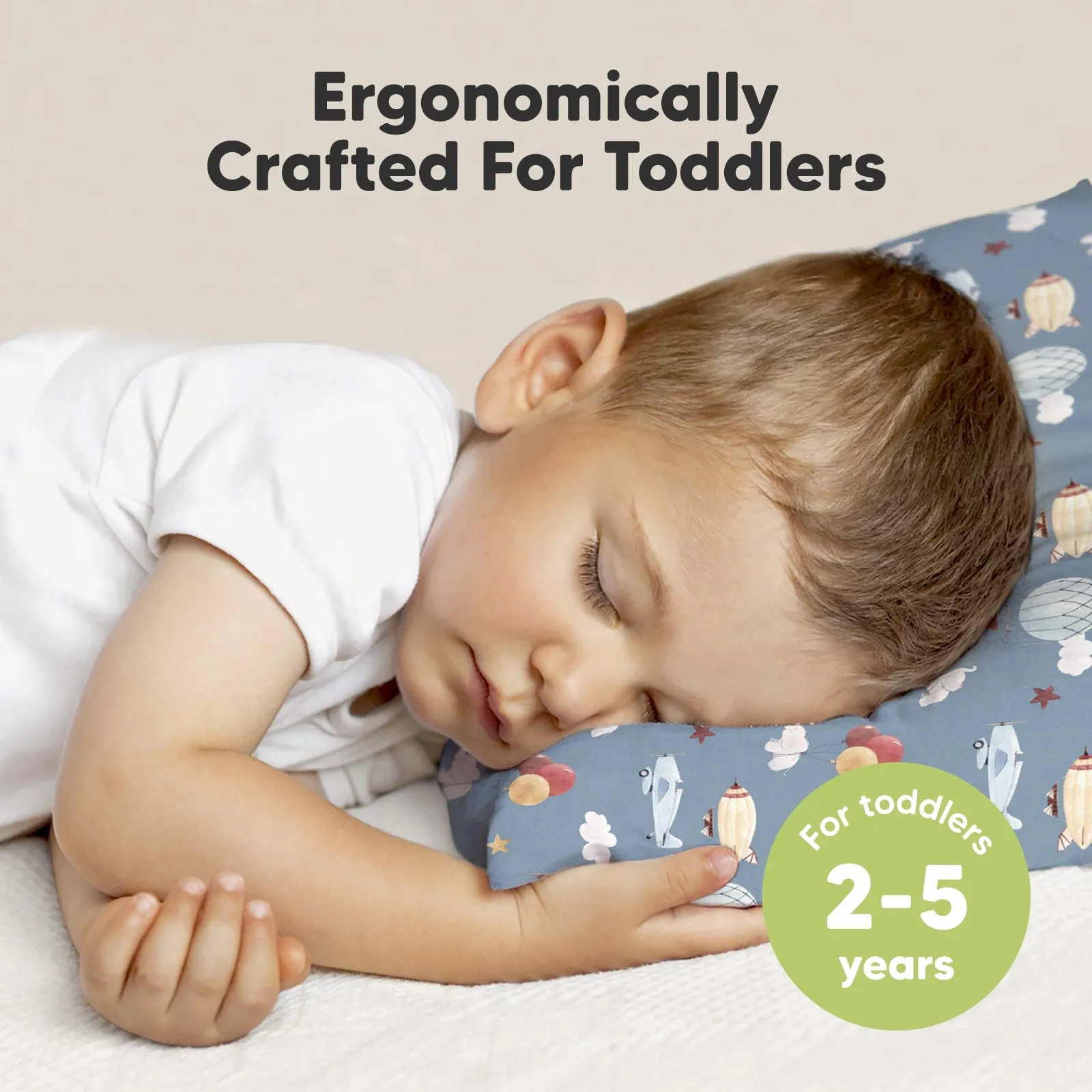Toddler Pillow with Pillowcase (Up & Away)
